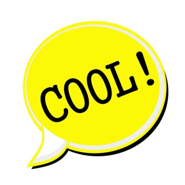 Serin siyah damga metni üzerinde sarı konuşma balonu