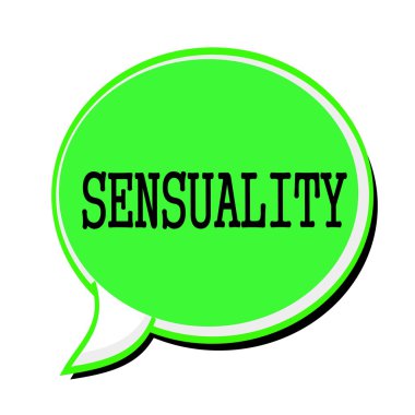 Duygusallık siyah damga metni üzerinde yeşil konuşma balonu