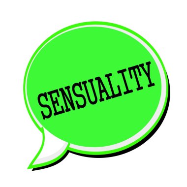 Duygusallık siyah damga metni üzerinde yeşil konuşma balonu