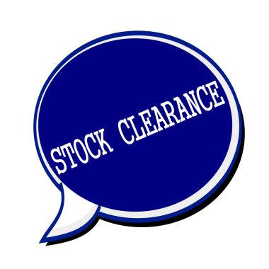 Stok temizleme beyaz damga metni blueblack konuşma balonu üzerinde