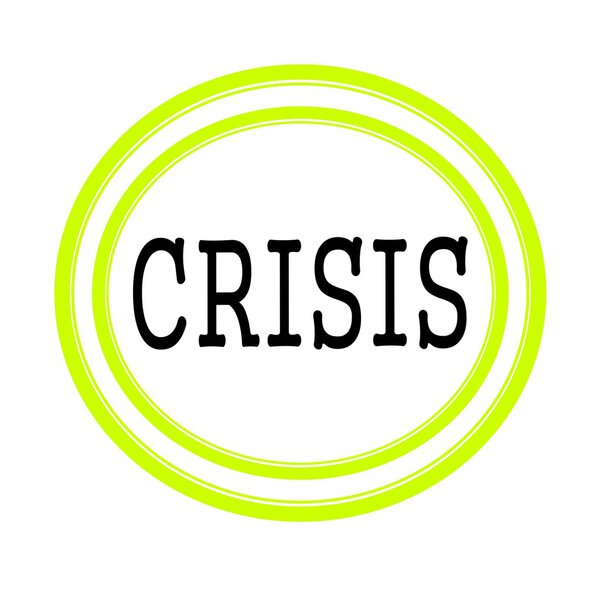 Текст чёрной марки CRISIS на белом
