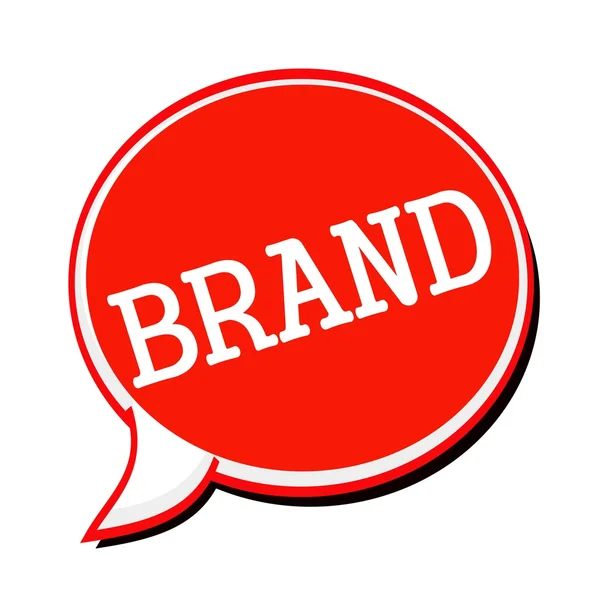 BRAND white stamp text on red Speech Bubble — Stock Photo, Image