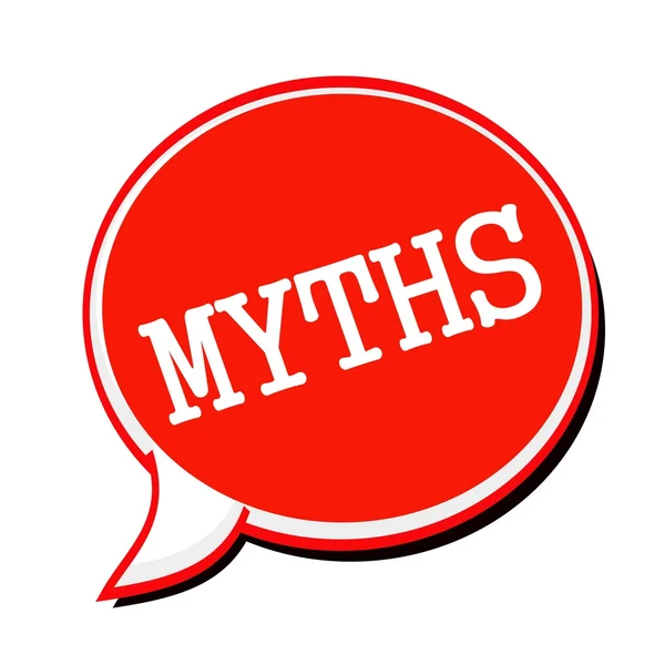 Teks stempel putih MYTHS pada Bubble Pidato merah — Stok Foto