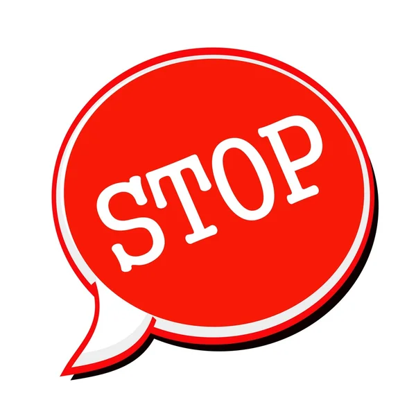 STOP texto de sello blanco en rojo Speech Bubble —  Fotos de Stock