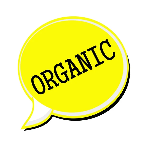 ORGANIC black stamp text on yellow Speech Bubble — Stock Photo, Image