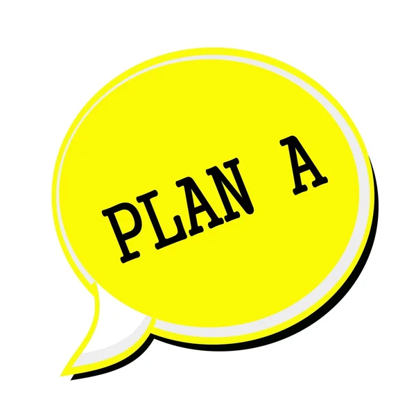 PLAN A black stamp text on yellow Speech Bubble — Stock Photo, Image