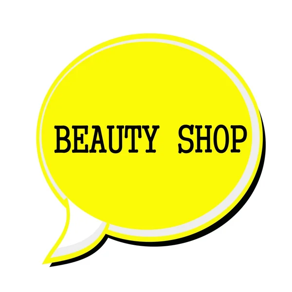 Salon piękności czarny znaczek tekst na żółty dymek — Zdjęcie stockowe