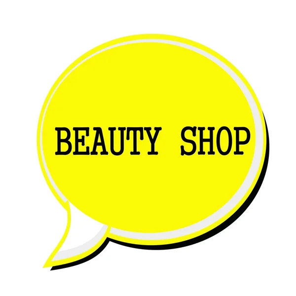 BEAUTY SHOP texto de sello negro en amarillo Speech Bubble —  Fotos de Stock