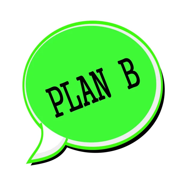 PLAN B texto de sello negro en verde Speech Bubble — Foto de Stock