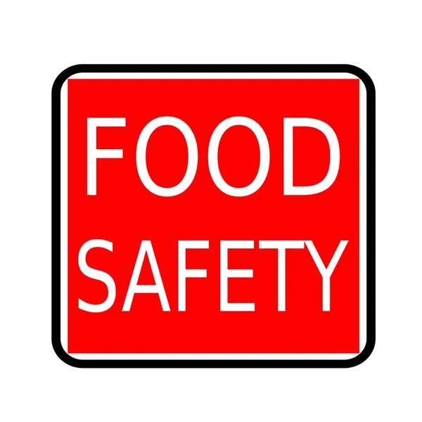 Mat säkerhet vit stämpel text på röd bakgrund — Stockfoto