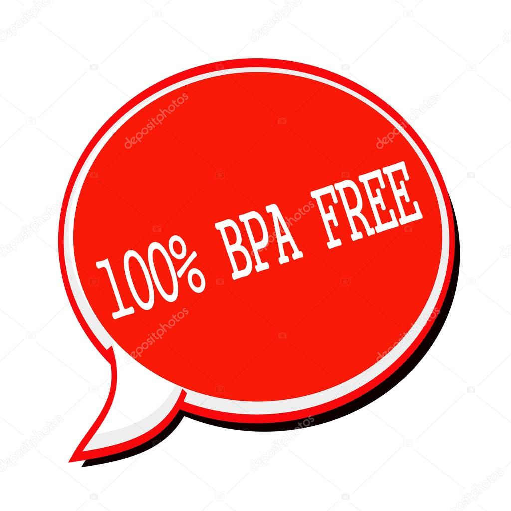 100% BPA FREE white stamp text on red Speech Bubble
