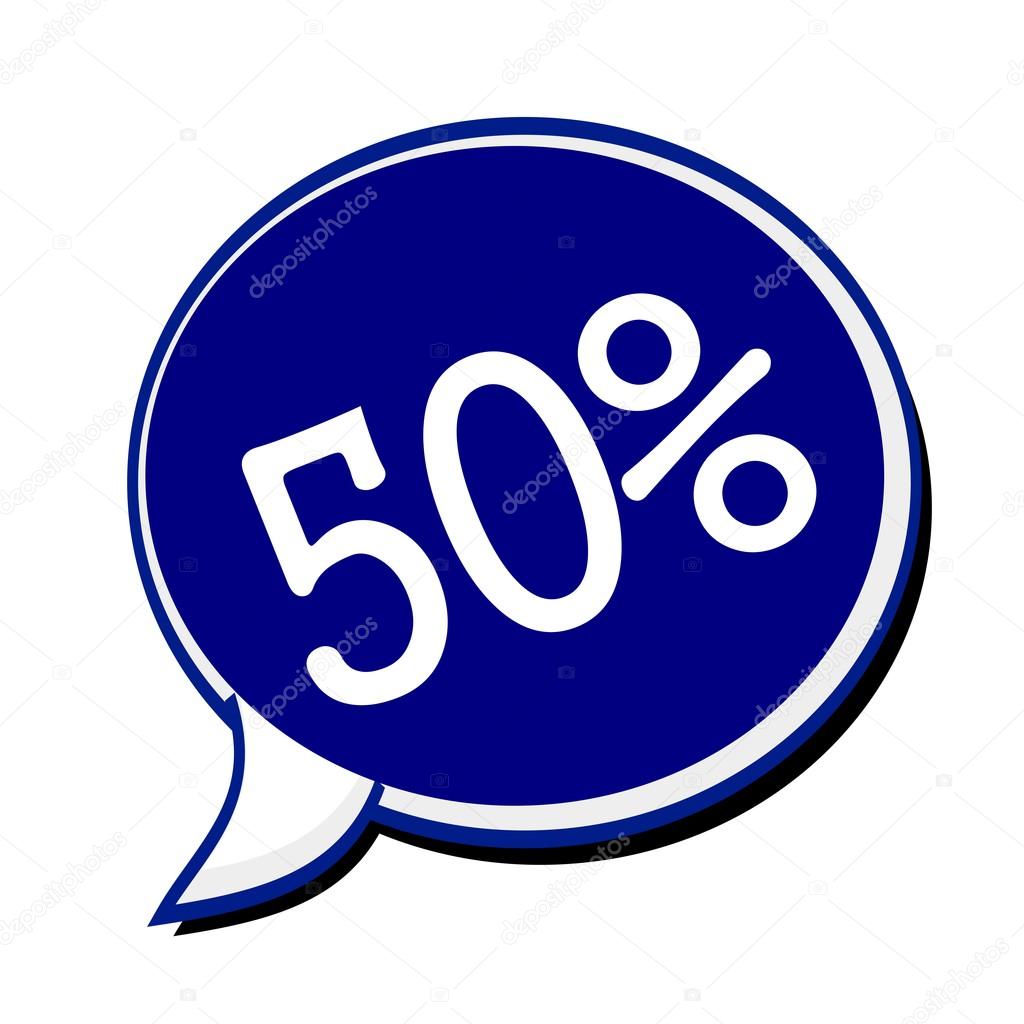 50 percent white stamp text on blueblack Speech 