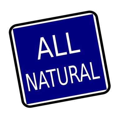 ALL NATURAL white stamp text on buleblack background clipart