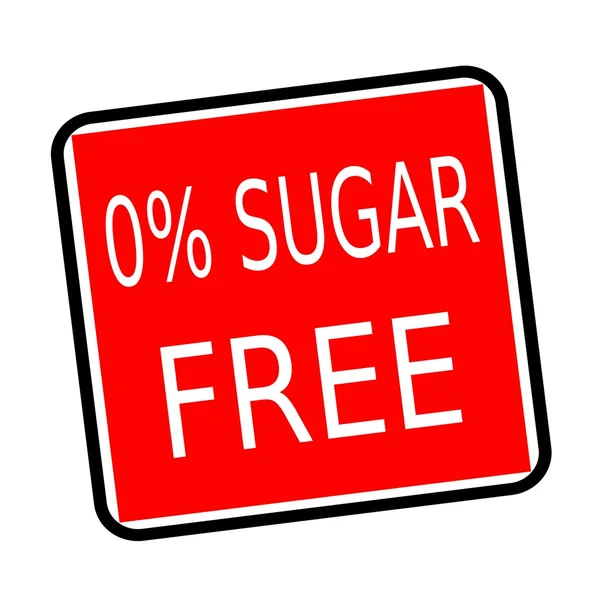 Zero percent sugar free white stamp text on red background — Stock Photo, Image