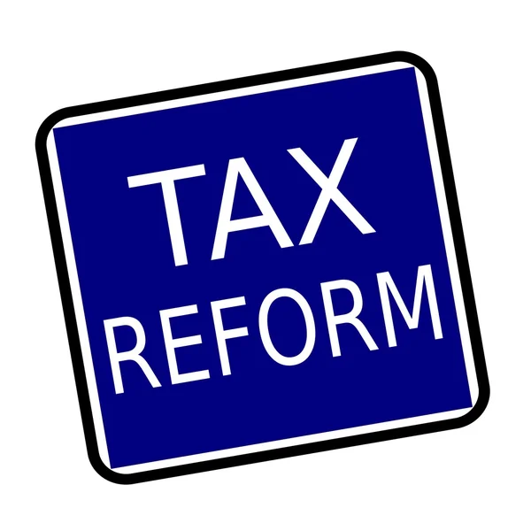 Daňové reformy bílé razítko text na pozadí buleblack — Stock fotografie