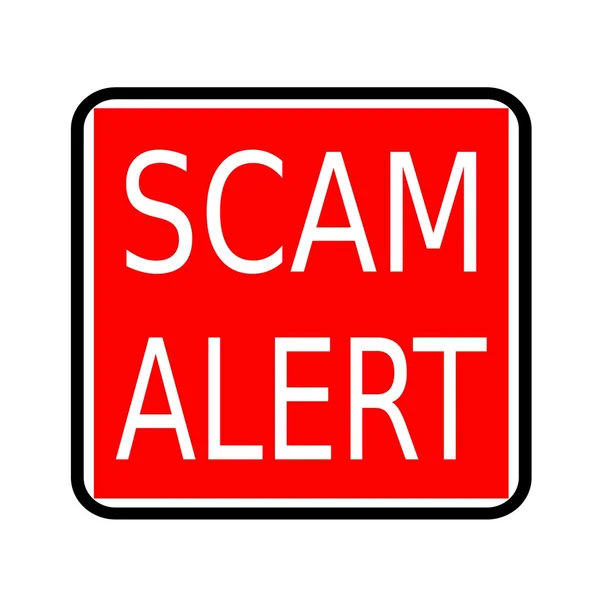 SCAM alert white stamp text on red background — Stock Photo, Image