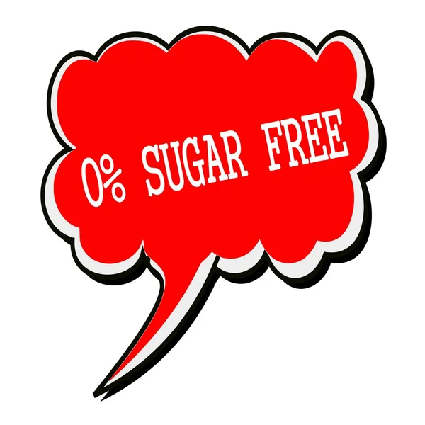 Zero percent sugar free white stamp text on red Speech Bubble — Stock Photo, Image