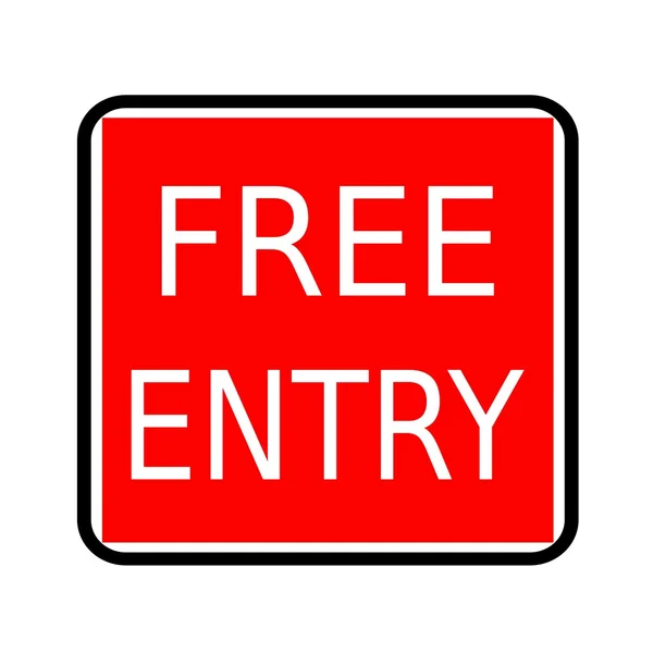 Free entry white stamp text on red background — Stock Photo, Image
