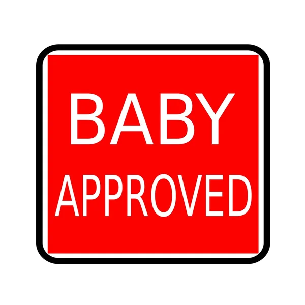 Bebé aprobado texto de sello blanco sobre fondo rojo — Foto de Stock