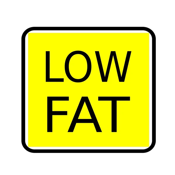 Low fat black stamp text on yellow background — Stock Photo, Image