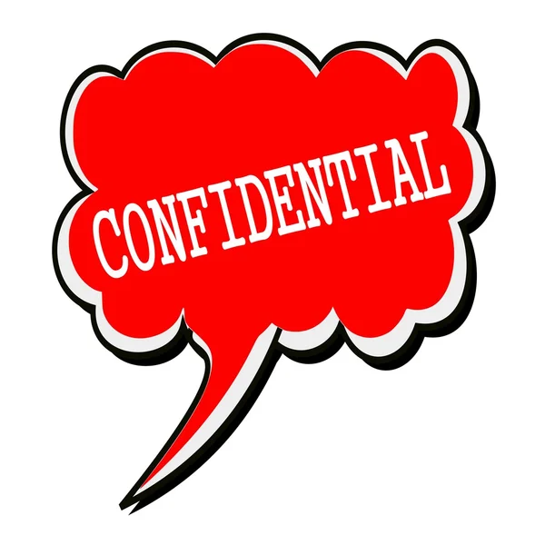 Texto confidencial de sello blanco en rojo Speech Bubble — Foto de Stock