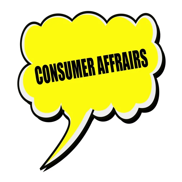 Consumer Affrairs timbro nero testo su giallo Speech Bubble — Foto Stock