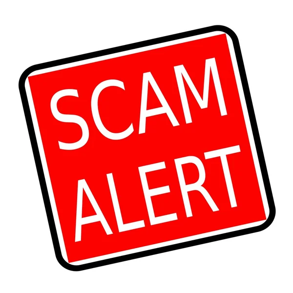 SCAM alert white stamp text on red background — Stock Photo, Image