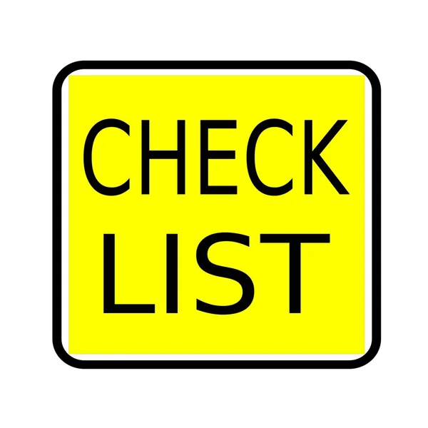 Comprobar texto de sello de lista sobre fondo amarillo — Foto de Stock