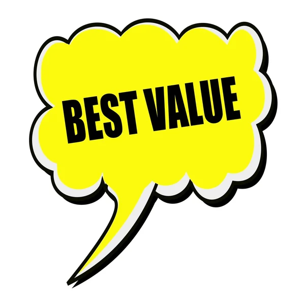 Miglior valore testo timbro nero su giallo Speech Bubble — Foto Stock