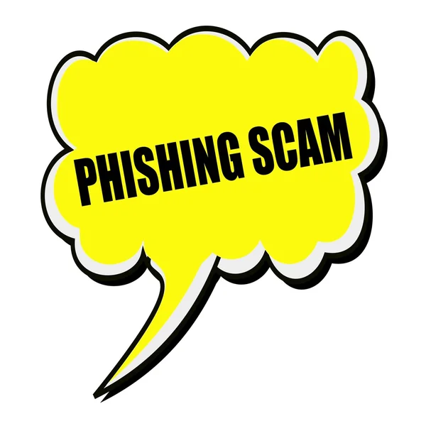 PHISHING SCAM black stamp text on yellow Speech Bubble — Stock Photo, Image