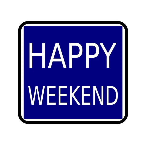 HAPPY WEEKEND timbro bianco testo su sfondo nero buleblack — Foto Stock