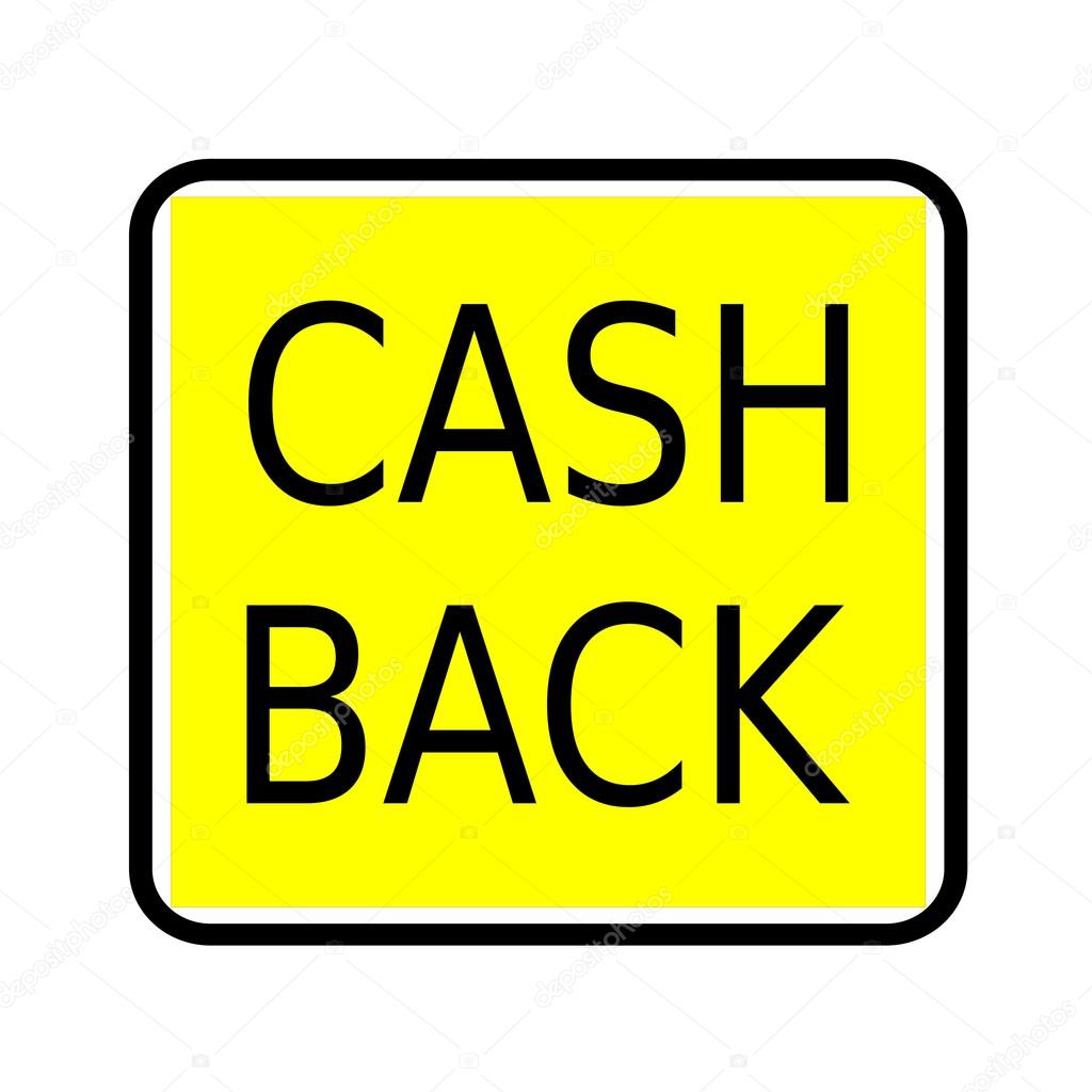 Cash back black stamp text on yellow background