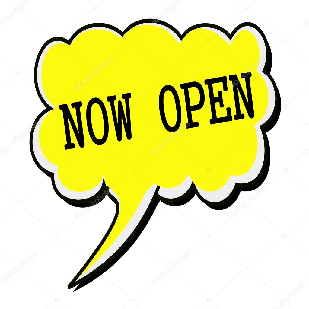 Now open black stamp text on yellow Speech Bubble