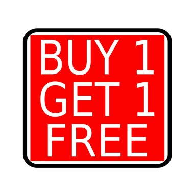 1 get 1 ücretsiz beyaz damga metni kırmızı zemin üzerine satın almak