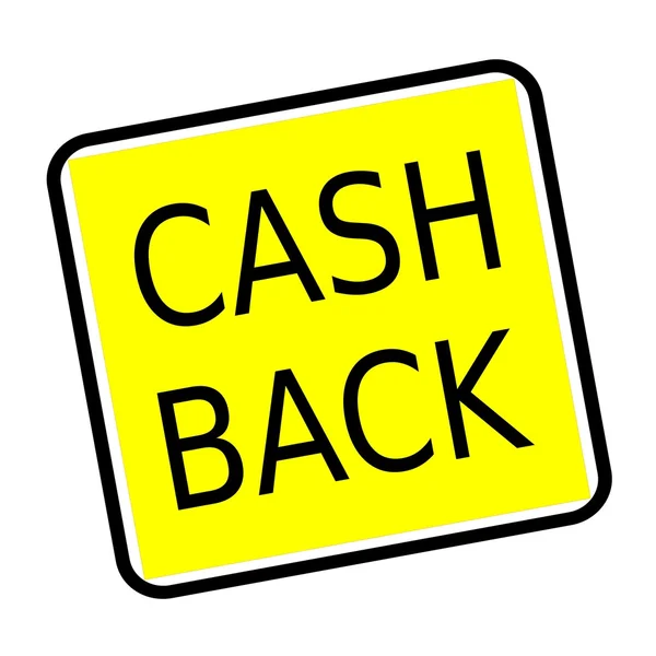 Cash back-zwarte stempel tekst op gele achtergrond — Stockfoto