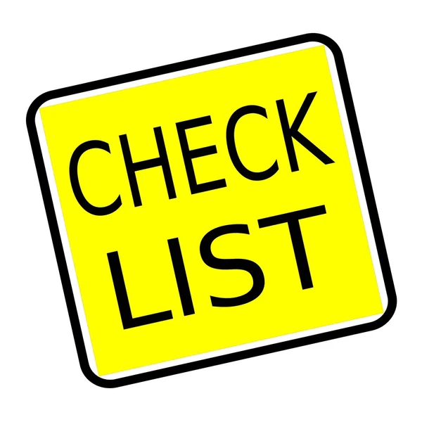 Liste damga metni sarı arka plan üzerinde kontrol