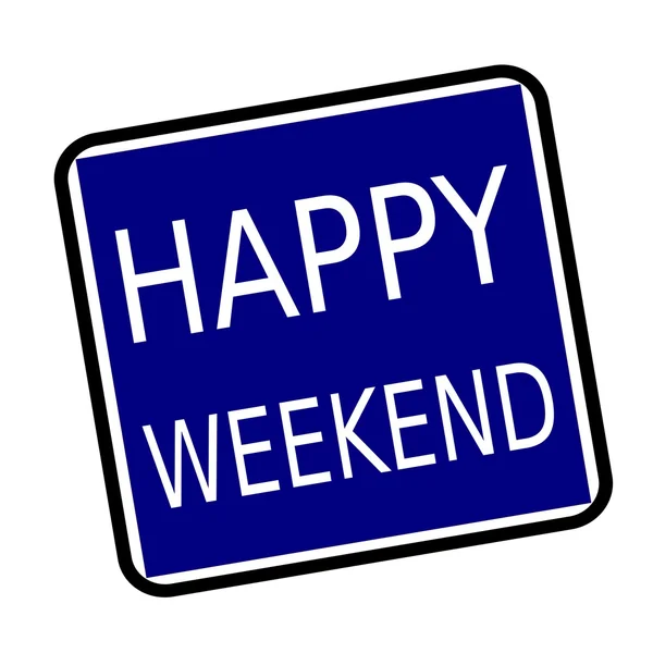 HAPPY WEEKEND timbro bianco testo su sfondo nero buleblack — Foto Stock