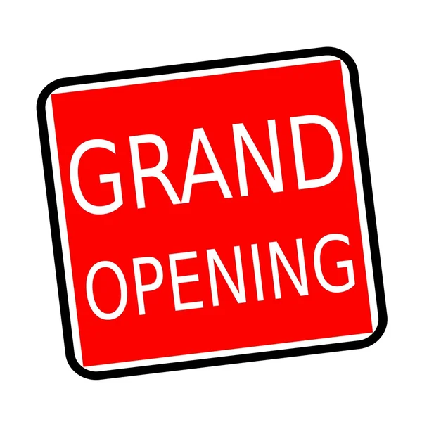 Grand opening white stamp text on red background — Stock Photo, Image