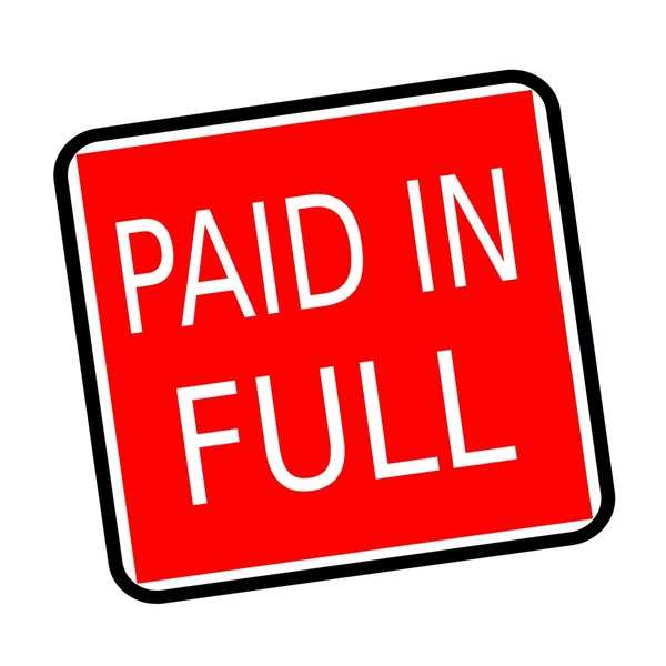 Paid in full white stamp text on red background — Stock Photo, Image
