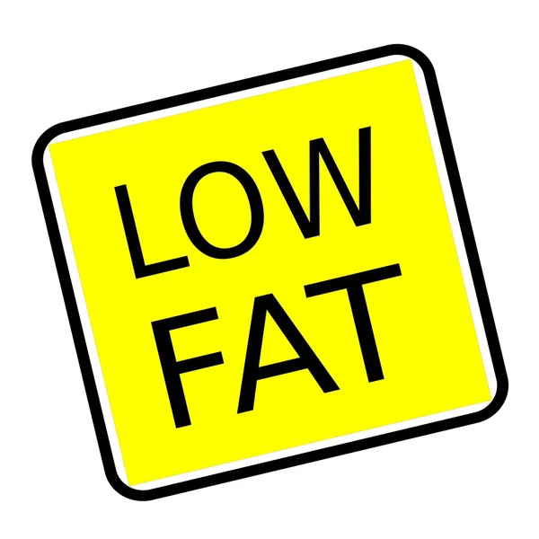 Low fat black stamp text on yellow background — Stock Photo, Image