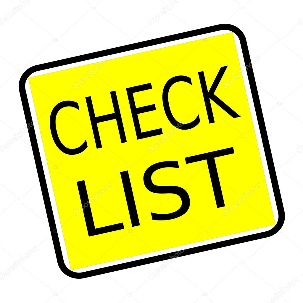 Check list stamp text on yellow background