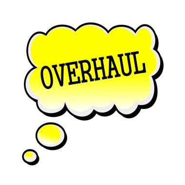 Siyah damga metni sarı konuşma balonu üzerinde revizyon