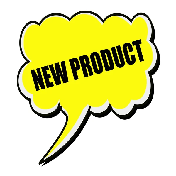 Novo produto preto carimbo texto em amarelo Speech Bubble — Fotografia de Stock