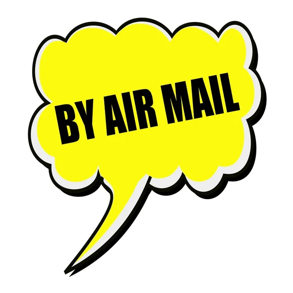 By air mail black stamp text on yellow Speech Bubble — Stock Photo, Image