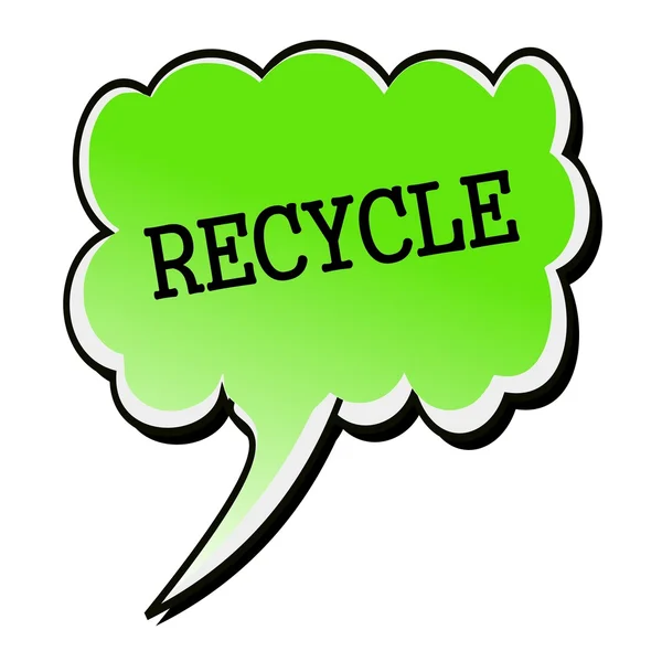Recycle zwarte stempel tekst op groene tekstballon — Stockfoto