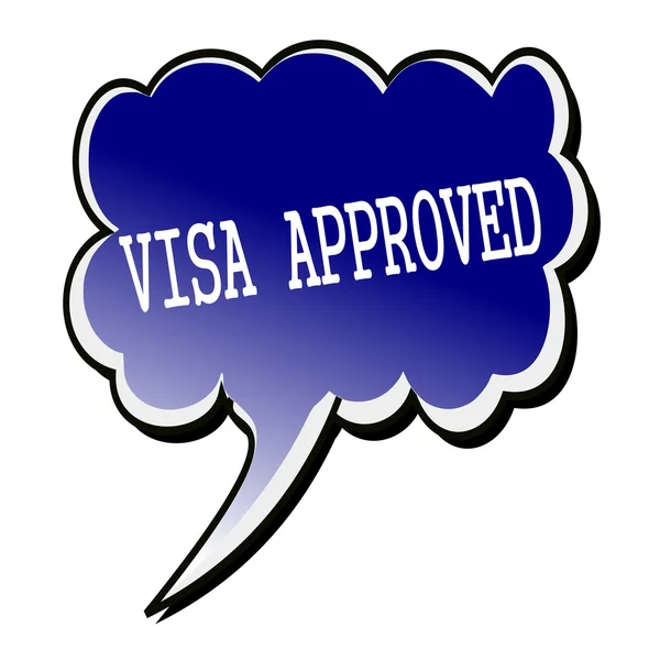 Texto de carimbo branco Visa em blueblack Speech Bubble — Fotografia de Stock