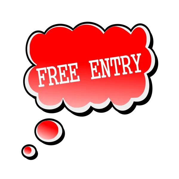 Free Entry white stamp text on red Speech Bubble — Stock Photo, Image