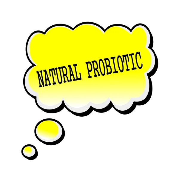 Natuurlijke probiotische zwarte stempel tekst op gele tekstballon — Stockfoto