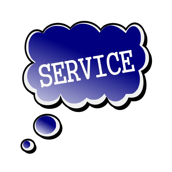 Service witte stempel tekst op blueblack tekstballon — Stockfoto