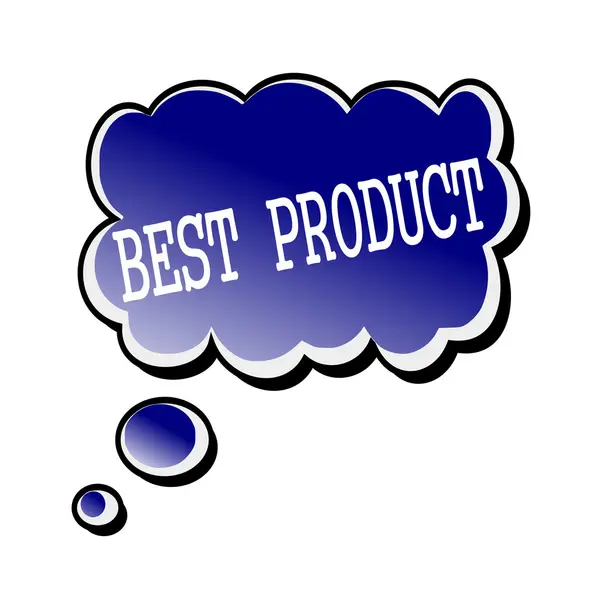 Best product white stamp text on blueblack Speech Bubble — Stock Photo, Image
